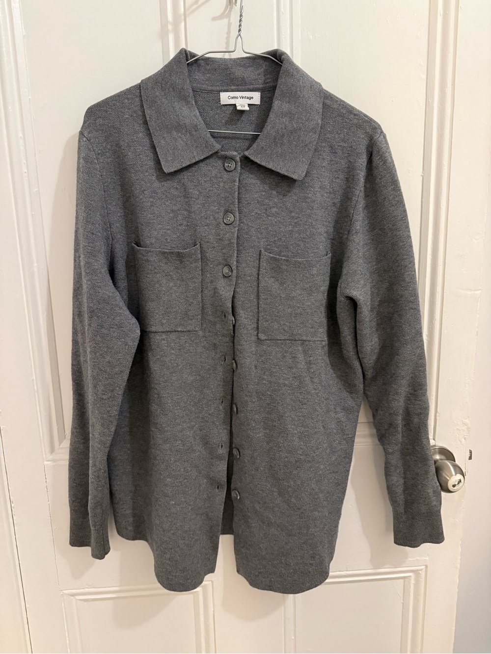 Como Vintage Gray Button-Up Cardigan